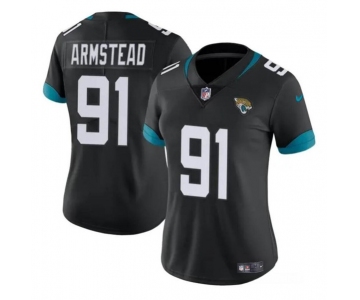 Women's Jacksonville Jaguars #91 Arik Armstead Black Vapor Stitched Jersey