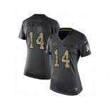 Women's Nike Jacksonville Jaguars #14 Justin Blackmon Limited Black 2016 Salute to Service NFL Jersey