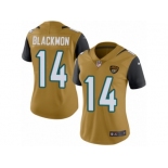 Women's Nike Jacksonville Jaguars #14 Justin Blackmon Limited Gold Rush NFL Jersey