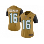 Women's Nike Jacksonville Jaguars #16 Denard Robinson Limited Gold Rush NFL Jersey