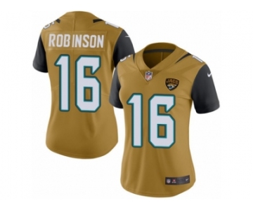 Women's Nike Jacksonville Jaguars #16 Denard Robinson Limited Gold Rush NFL Jersey