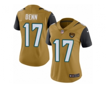 Women's Nike Jacksonville Jaguars #17 Arrelious Benn Limited Gold Rush NFL Jersey