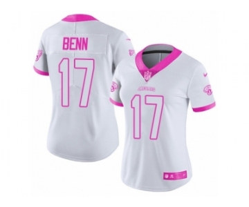 Women's Nike Jacksonville Jaguars #17 Arrelious Benn Limited White Pink Rush Fashion NFL Jersey