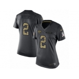 Women's Nike Jacksonville Jaguars #2 Jason Myers Limited Black 2016 Salute to Service NFL Jersey