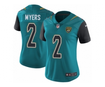 Women's Nike Jacksonville Jaguars #2 Jason Myers Vapor Untouchable Limited Teal Green Team Color NFL Jersey