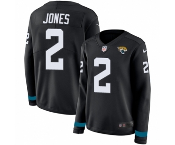 Women's Nike Jacksonville Jaguars #2 Landry Jones Limited Black Therma Long Sleeve NFL Jersey