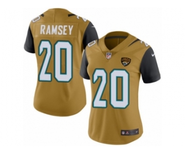 Women's Nike Jacksonville Jaguars #20 Jalen Ramsey Limited Gold Rush NFL Jersey