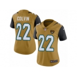 Women's Nike Jacksonville Jaguars #22 Aaron Colvin Limited Gold Rush NFL Jersey