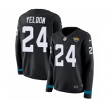 Women's Nike Jacksonville Jaguars #24 T.J. Yeldon Limited Black Therma Long Sleeve NFL Jersey