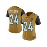 Women's Nike Jacksonville Jaguars #24 T.J. Yeldon Limited Gold Rush NFL Jersey