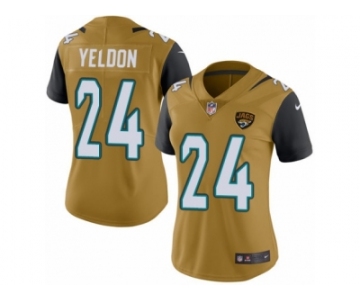 Women's Nike Jacksonville Jaguars #24 T.J. Yeldon Limited Gold Rush NFL Jersey