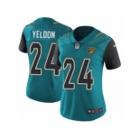 Women's Nike Jacksonville Jaguars #24 T.J. Yeldon Vapor Untouchable Limited Teal Green Team Color NFL Jersey