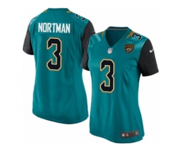 Women's Nike Jacksonville Jaguars #3 Brad Nortman Teal Green Team Color NFL Jersey