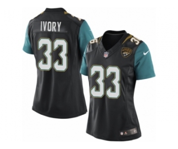 Women's Nike Jacksonville Jaguars #33 Chris Ivory Teal Black Team Color NFL Jersey