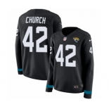 Women's Nike Jacksonville Jaguars #42 Barry Church Limited Black Therma Long Sleeve NFL Jersey