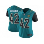 Women's Nike Jacksonville Jaguars #42 Barry Church Vapor Untouchable Limited Teal Green Team Color NFL Jersey