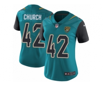 Women's Nike Jacksonville Jaguars #42 Barry Church Vapor Untouchable Limited Teal Green Team Color NFL Jersey