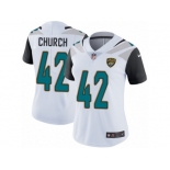 Women's Nike Jacksonville Jaguars #42 Barry Church White Vapor Untouchable Limited Player NFL Jersey