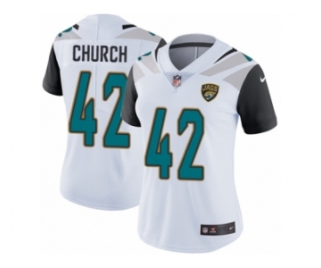 Women's Nike Jacksonville Jaguars #42 Barry Church White Vapor Untouchable Limited Player NFL Jersey