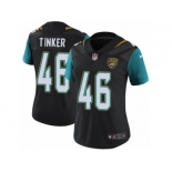 Women's Nike Jacksonville Jaguars #46 Carson Tinker Vapor Untouchable Limited Black Alternate NFL Jersey