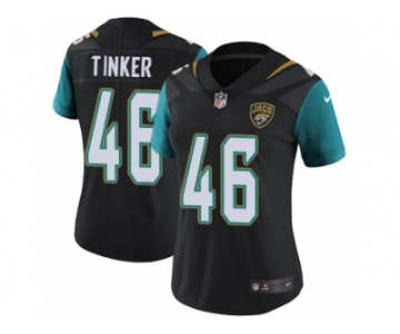 Women's Nike Jacksonville Jaguars #46 Carson Tinker Vapor Untouchable Limited Black Alternate NFL Jersey