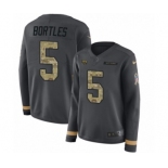 Women's Nike Jacksonville Jaguars #5 Blake Bortles Limited Black Salute to Service Therma Long Sleeve NFL Jersey