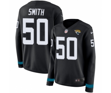 Women's Nike Jacksonville Jaguars #50 Telvin Smith Limited Black Therma Long Sleeve NFL Jersey