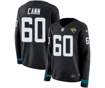 Women's Nike Jacksonville Jaguars #60 A. J. Cann Limited Black Therma Long Sleeve NFL Jersey