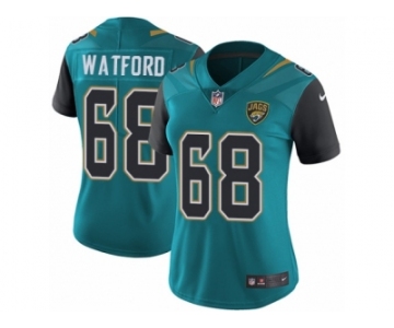 Women's Nike Jacksonville Jaguars #68 Earl Watford Vapor Untouchable Limited Teal Green Team Color NFL Jersey