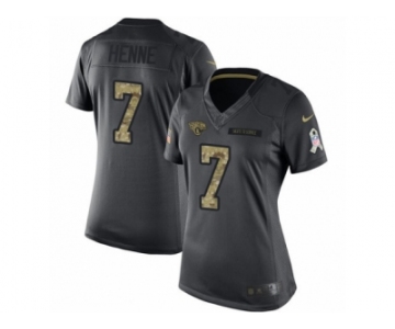 Women's Nike Jacksonville Jaguars #7 Chad Henne Limited Black 2016 Salute to Service NFL Jersey