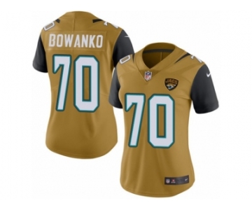 Women's Nike Jacksonville Jaguars #70 Luke Bowanko Limited Gold Rush NFL Jersey