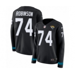 Women's Nike Jacksonville Jaguars #74 Cam Robinson Limited Black Therma Long Sleeve NFL Jersey