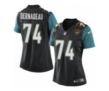 Women's Nike Jacksonville Jaguars #74 Mackenzy Bernadeau Limited Black Alternate NFL Jersey