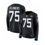 Women's Nike Jacksonville Jaguars #75 Ereck Flowers Limited Black Therma Long Sleeve NFL Jersey