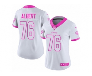 Women's Nike Jacksonville Jaguars #76 Branden Albert Limited White Pink Rush Fashion NFL Jersey