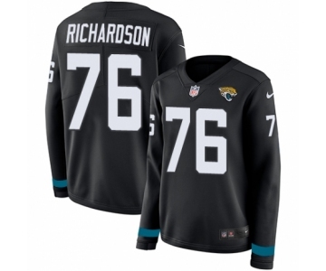 Women's Nike Jacksonville Jaguars #76 Will Richardson Limited Black Therma Long Sleeve NFL Jersey