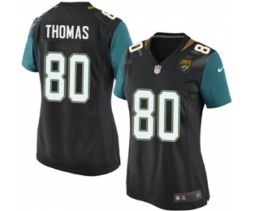 Women's Nike Jacksonville Jaguars #80 Julius Thomas Game Black Alternate NFL Jersey