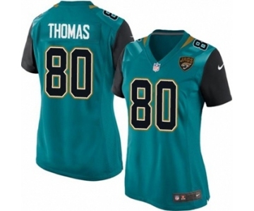 Women's Nike Jacksonville Jaguars #80 Julius Thomas Game Teal Green Team Color NFL Jersey