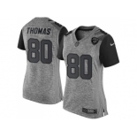 Women's Nike Jacksonville Jaguars #80 Julius Thomas Gray Stitched NFL Limited Gridiron Gray Jersey