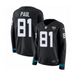 Women's Nike Jacksonville Jaguars #81 Niles Paul Limited Black Therma Long Sleeve NFL Jersey