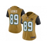 Women's Nike Jacksonville Jaguars #89 Marcedes Lewis Limited Gold Rush NFL Jersey