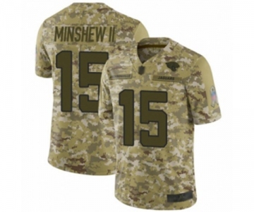 Youth Jacksonville Jaguars #15 Gardner Minshew II Limited Camo 2018 Salute to Service Football Jersey