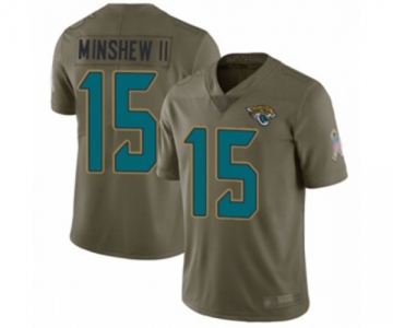 Youth Jacksonville Jaguars #15 Gardner Minshew II Limited Olive 2017 Salute to Service Football Jersey