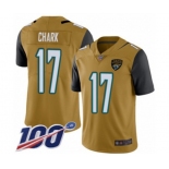 Youth Jacksonville Jaguars #17 DJ Chark Limited Gold Rush Vapor Untouchable 100th Season Football Jersey