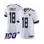 Youth Jacksonville Jaguars #18 Chris Conley White Vapor Untouchable Limited Player 100th Season Football Jersey