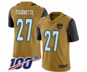 Youth Jacksonville Jaguars #27 Leonard Fournette Limited Gold Rush Vapor Untouchable 100th Season Football Jersey