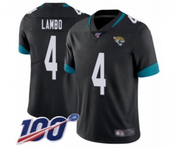 Youth Jacksonville Jaguars #4 Josh Lambo Black Team Color Vapor Untouchable Limited Player 100th Season Football Jersey