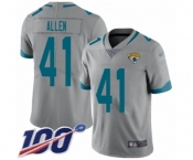 Youth Jacksonville Jaguars #41 Josh Allen Silver Inverted Legend Limited 100th Season Football Jersey