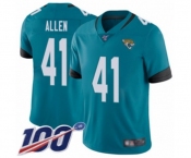 Youth Jacksonville Jaguars #41 Josh Allen Teal Green Alternate Vapor Untouchable Limited Player 100th Season Football Jersey