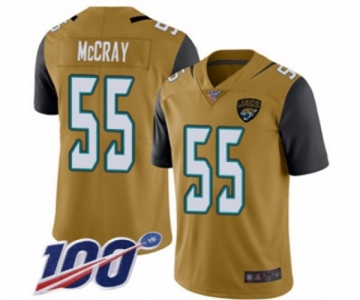 Youth Jacksonville Jaguars #55 Lerentee McCray Limited Gold Rush Vapor Untouchable 100th Season Football Jersey